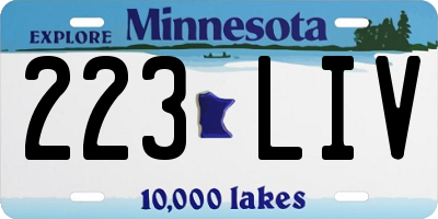 MN license plate 223LIV