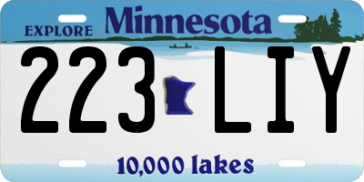 MN license plate 223LIY