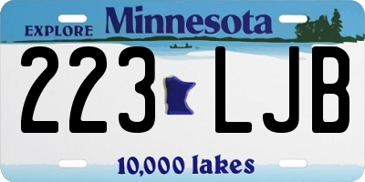 MN license plate 223LJB