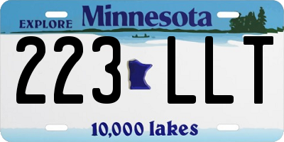 MN license plate 223LLT