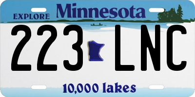 MN license plate 223LNC