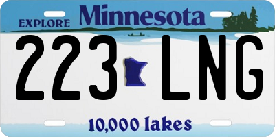 MN license plate 223LNG