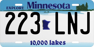 MN license plate 223LNJ