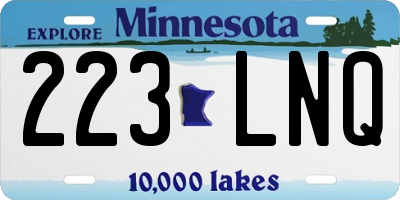 MN license plate 223LNQ