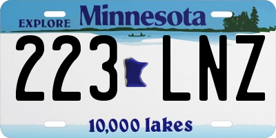 MN license plate 223LNZ