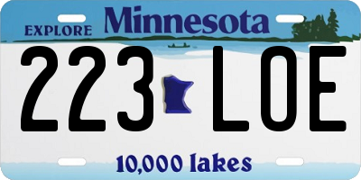MN license plate 223LOE