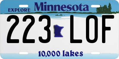 MN license plate 223LOF