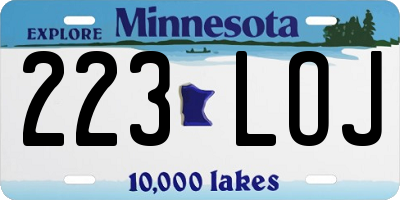 MN license plate 223LOJ