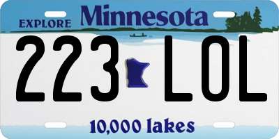 MN license plate 223LOL