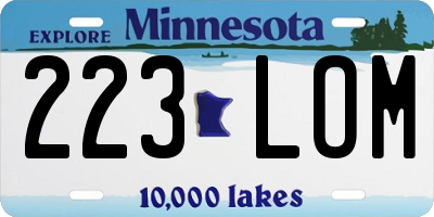 MN license plate 223LOM
