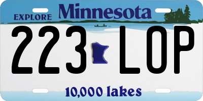 MN license plate 223LOP