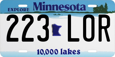 MN license plate 223LOR