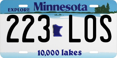 MN license plate 223LOS