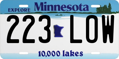 MN license plate 223LOW