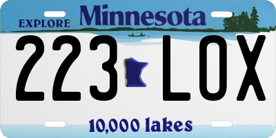 MN license plate 223LOX