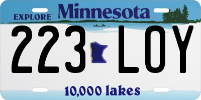 MN license plate 223LOY