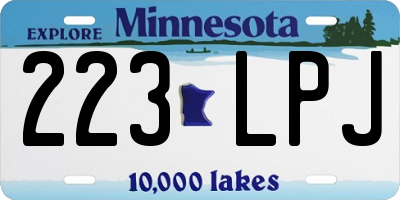 MN license plate 223LPJ