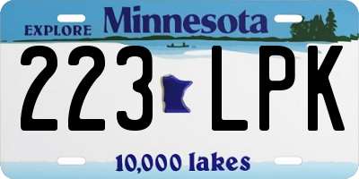MN license plate 223LPK