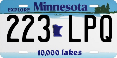 MN license plate 223LPQ