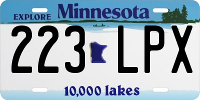 MN license plate 223LPX
