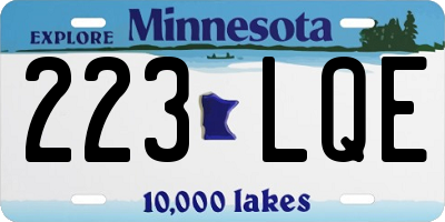 MN license plate 223LQE