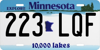 MN license plate 223LQF