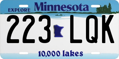MN license plate 223LQK