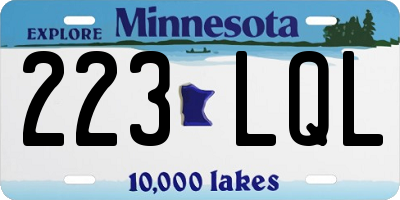 MN license plate 223LQL