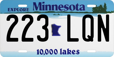 MN license plate 223LQN