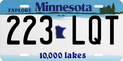 MN license plate 223LQT