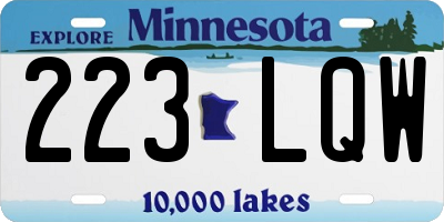 MN license plate 223LQW