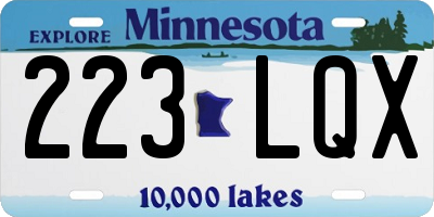 MN license plate 223LQX