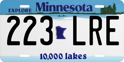 MN license plate 223LRE
