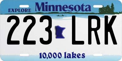 MN license plate 223LRK