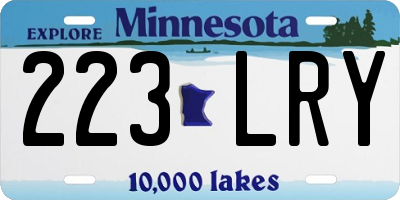 MN license plate 223LRY