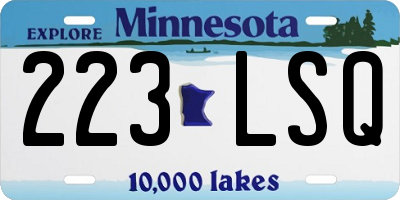 MN license plate 223LSQ