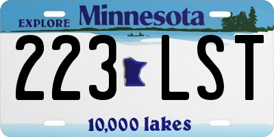 MN license plate 223LST