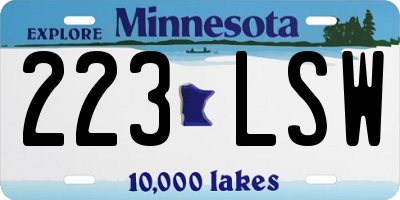 MN license plate 223LSW