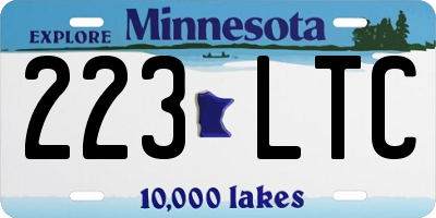 MN license plate 223LTC