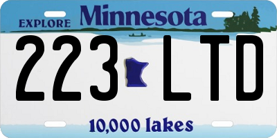 MN license plate 223LTD