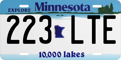 MN license plate 223LTE
