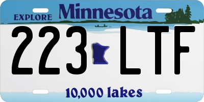 MN license plate 223LTF