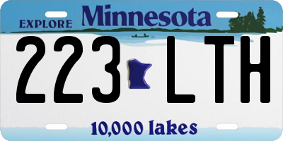 MN license plate 223LTH