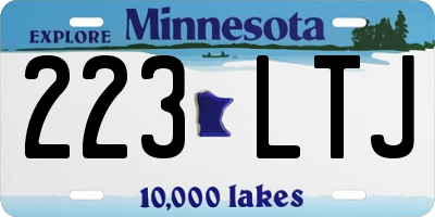 MN license plate 223LTJ