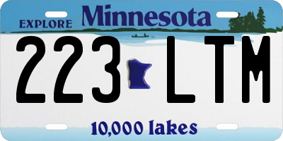 MN license plate 223LTM