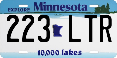 MN license plate 223LTR