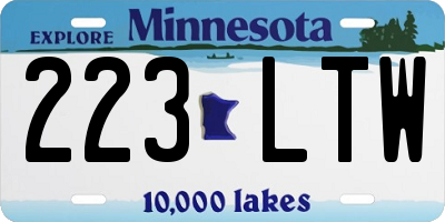 MN license plate 223LTW