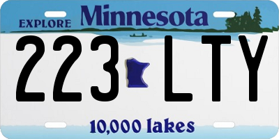 MN license plate 223LTY