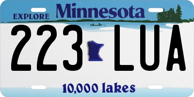 MN license plate 223LUA