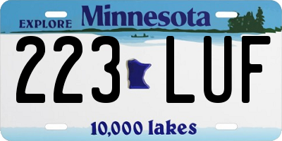 MN license plate 223LUF